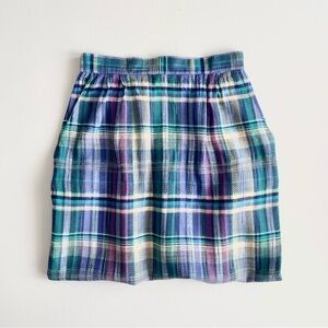 Vintage Braemar Petites Plaid Linen Skirt